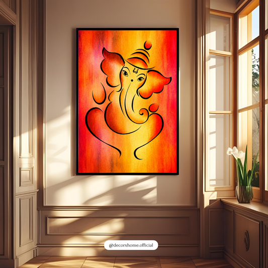 Decorxhome – Minimalist Lord Ganesha Spiritual Wall Art Poster