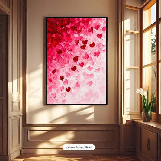 Decorxhome – Blushing Hearts Abstract Wall Art Poster