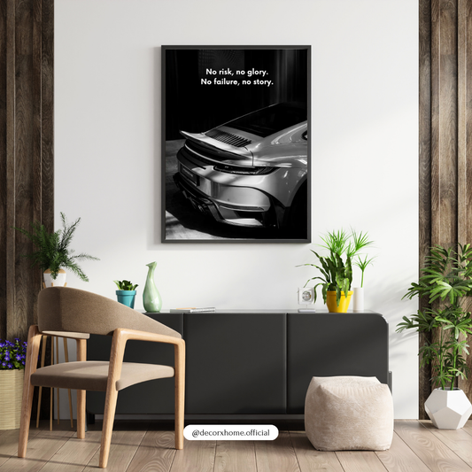 No Risk No Glory – Luxury Car Motivational Poster | Decorxhome