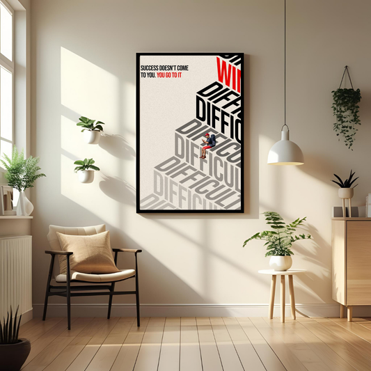 Success Motivation Wall Poster – Minimalist Home & Office Decor