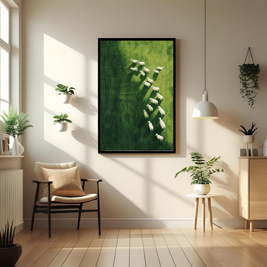 Pastoral Serenity – Sheep in Nature Poster 🐑🌿