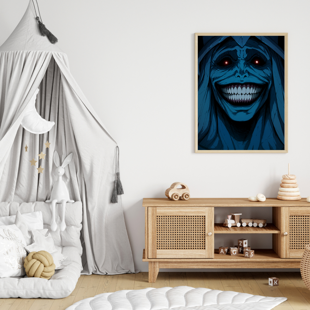๐ Dark Smiling Demon Poster ๐ผ๏ธ | Horror Aesthetic Wall Art ๐๐๏ธ