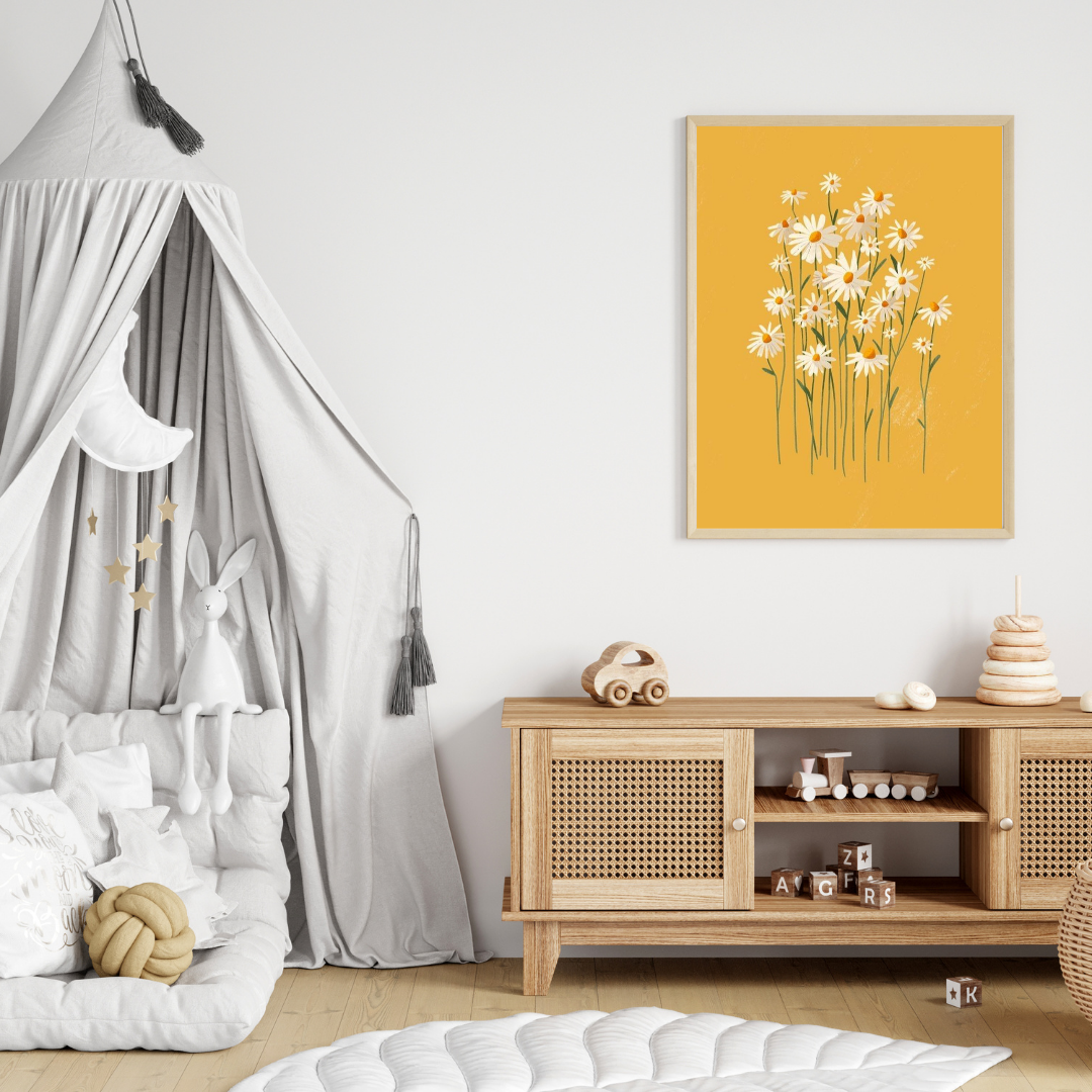 Golden Bloom – Daisy Nature Inspired Poster 🌼