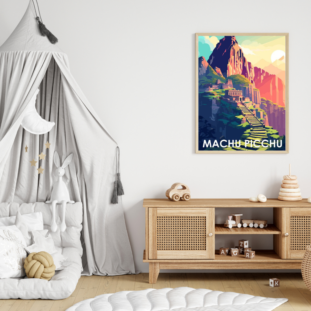 Machu Picchu Travel Wall Art Print – Framed Poster for Home & Office Decor