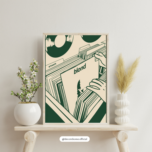 Blond Vinyl Record Store Minimalist Wall Art Poster | Indie Music Aesthetic Decor