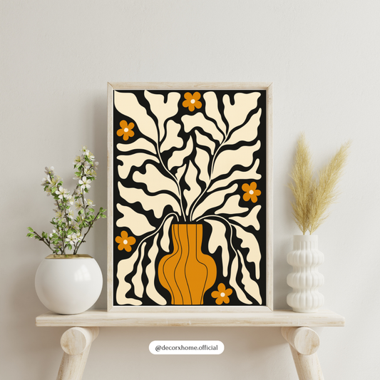 Modern Abstract Vase Poster – Minimal Floral Line Art Wall Decor