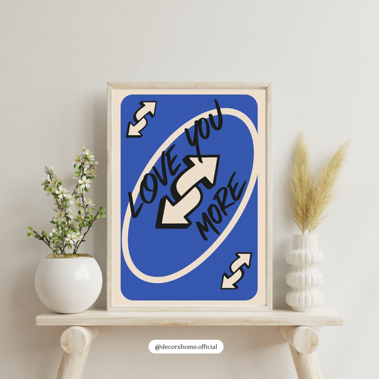 Love You More – Playful Arrow Card-Style Wall Poster