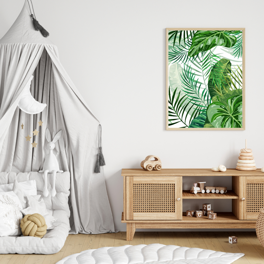 Tropical Green Harmony – Nature Inspired Poster 🌿