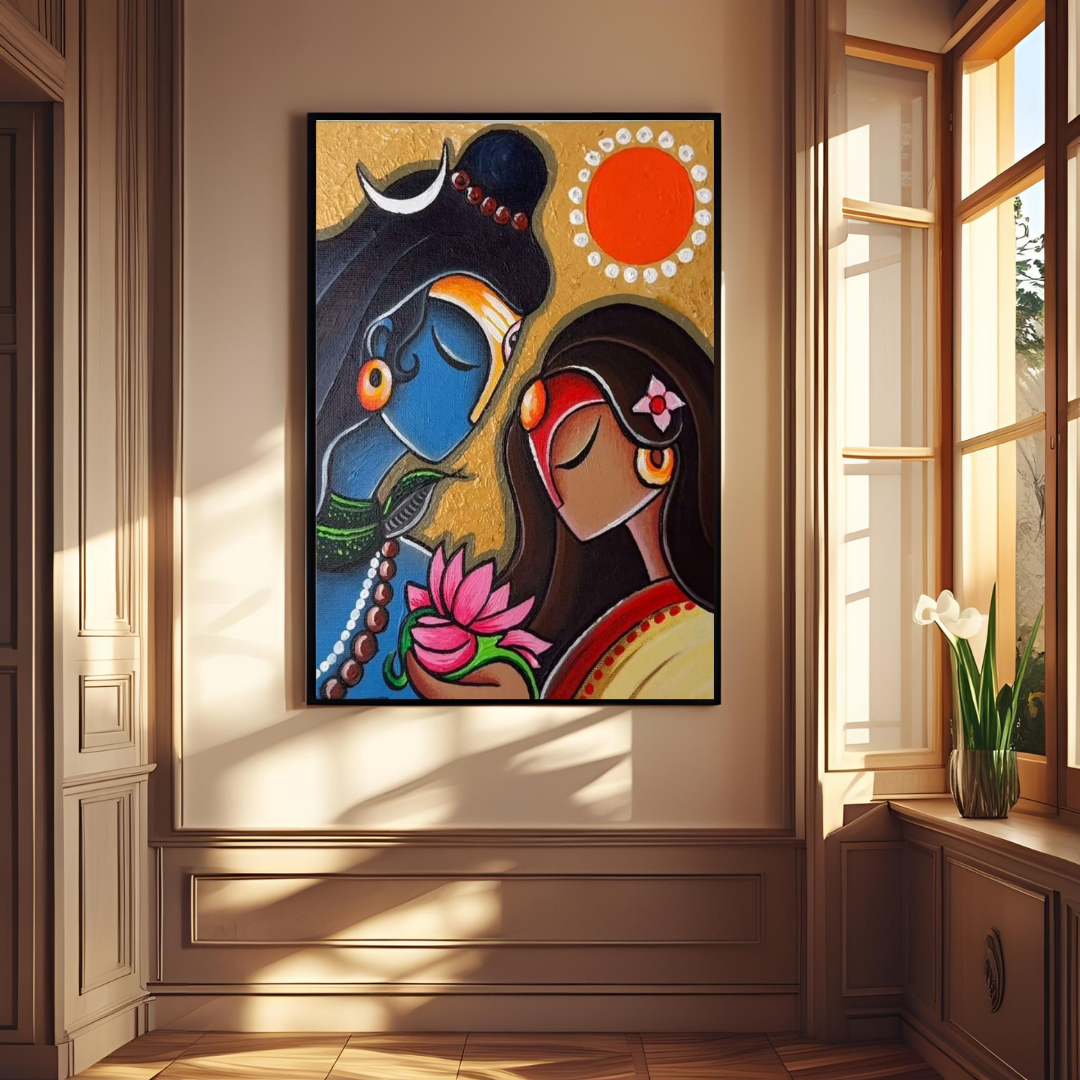 Eternal Union – Shiva Parvati Spiritual Wall Poster 🌸✨
