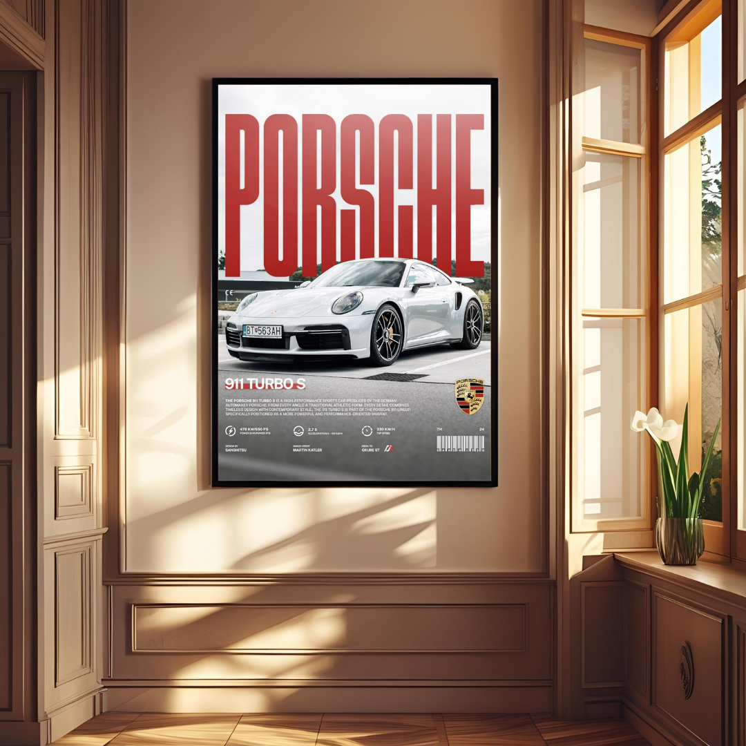 Porsche 911 Turbo S – Premium Framed Wall Art for Car Lovers