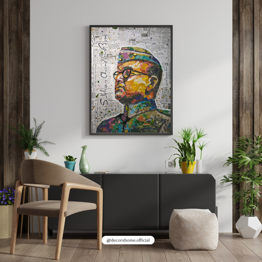 Subhas Chandra Bose Abstract Poster – Patriotic Indian Freedom Fighter Wall Art