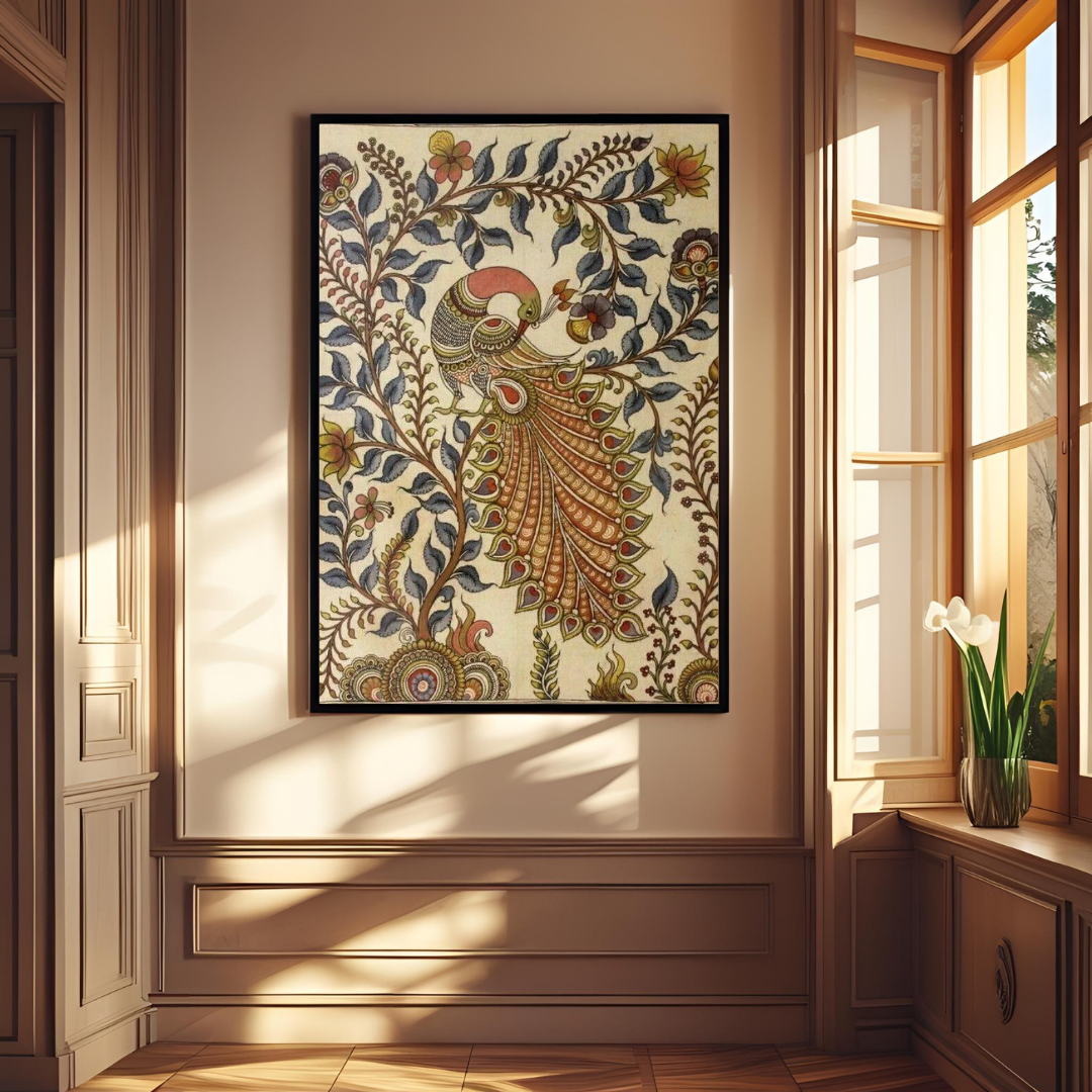 Kalamkari Peacock – Traditional & Cultural Poster 🦚✨
