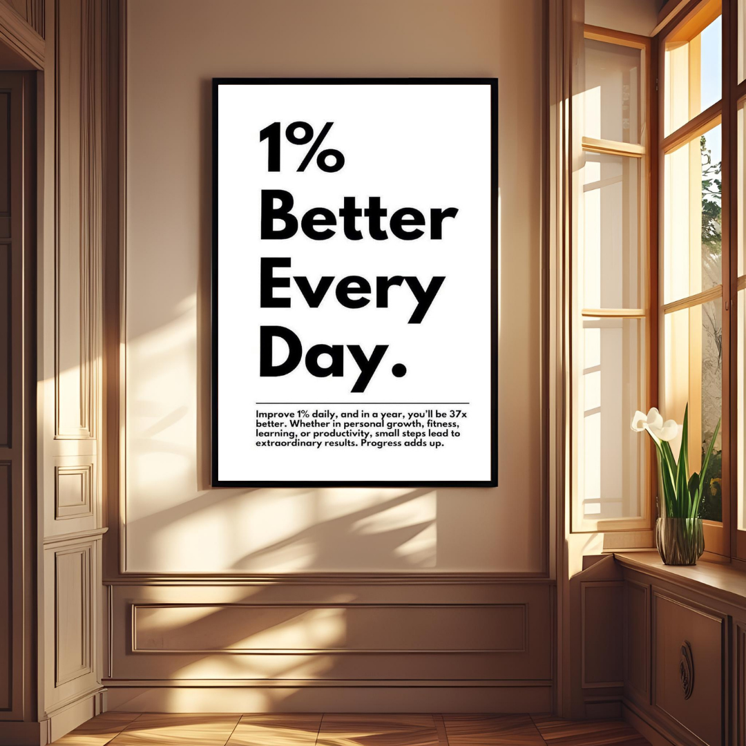 ✨ “1% Better Every Day” Motivational Wall Poster ✨