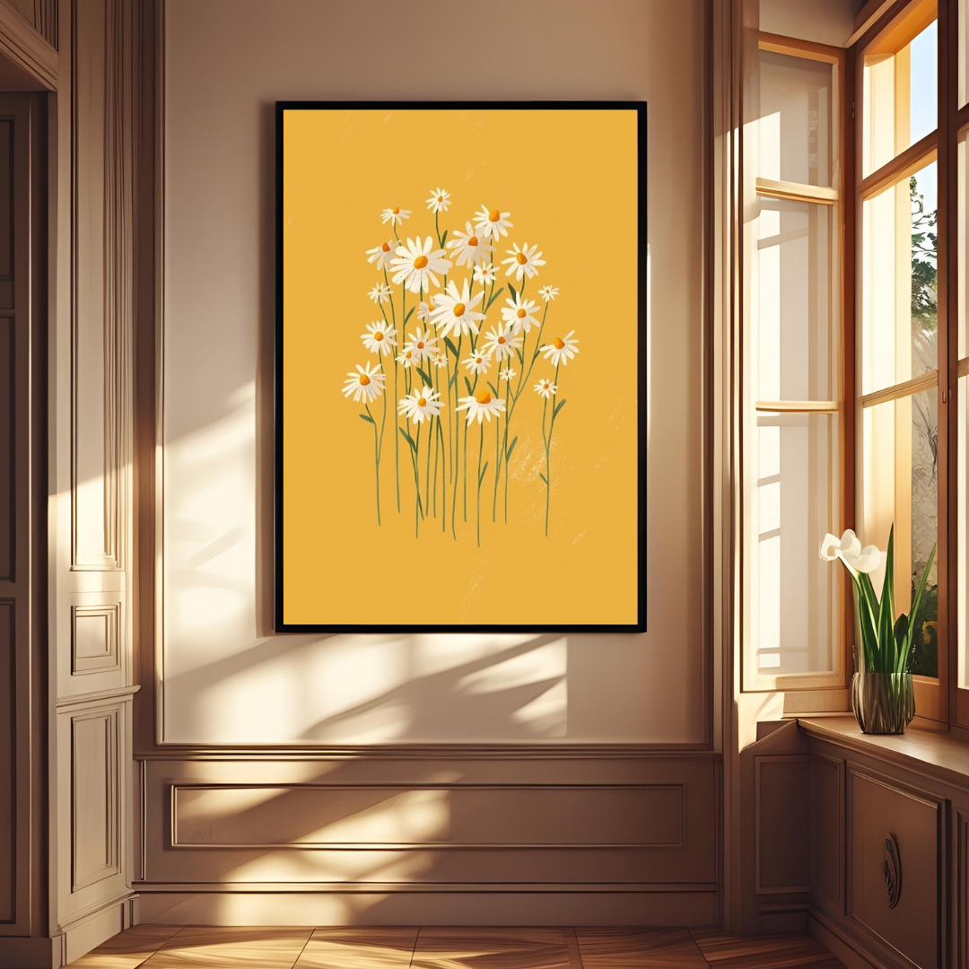 Golden Bloom – Daisy Nature Inspired Poster 🌼