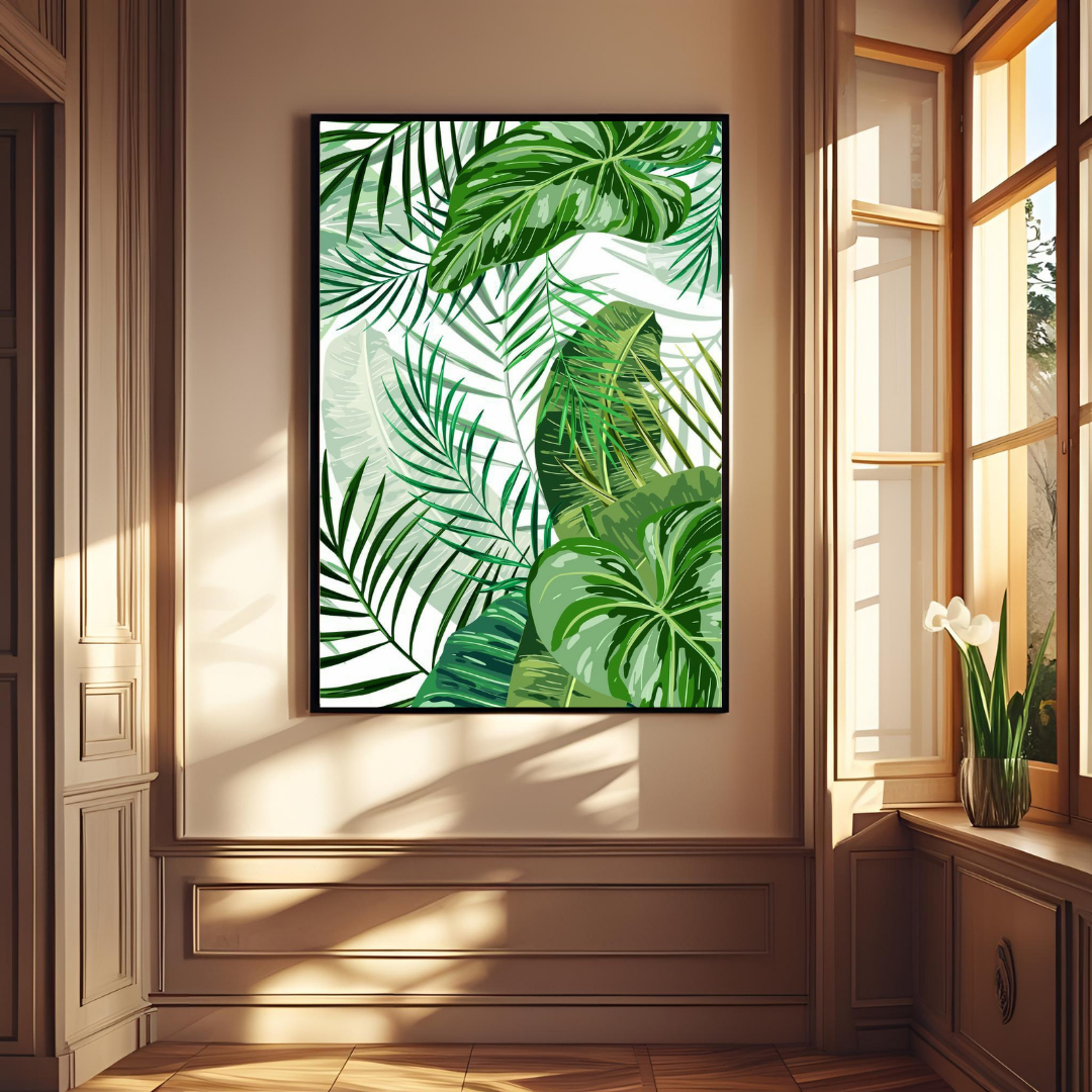 Tropical Green Harmony – Nature Inspired Poster 🌿