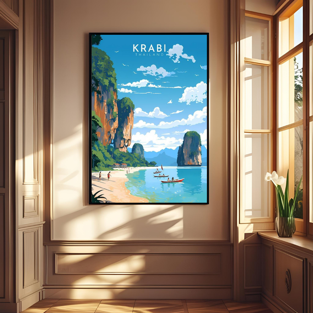 🌴 Krabi, Thailand – Framed Travel Wall Art Print 🖼️