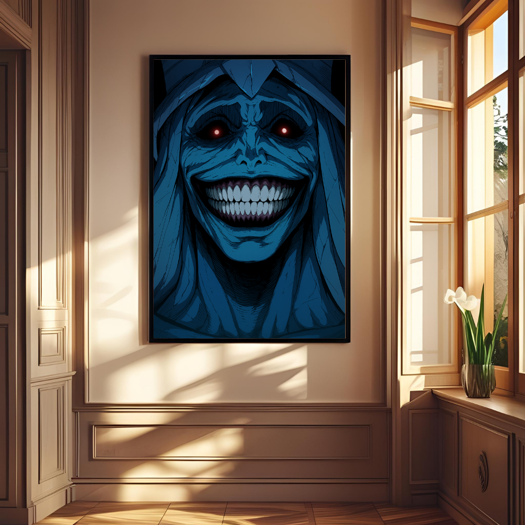 ๐ Dark Smiling Demon Poster ๐ผ๏ธ | Horror Aesthetic Wall Art ๐๐๏ธ