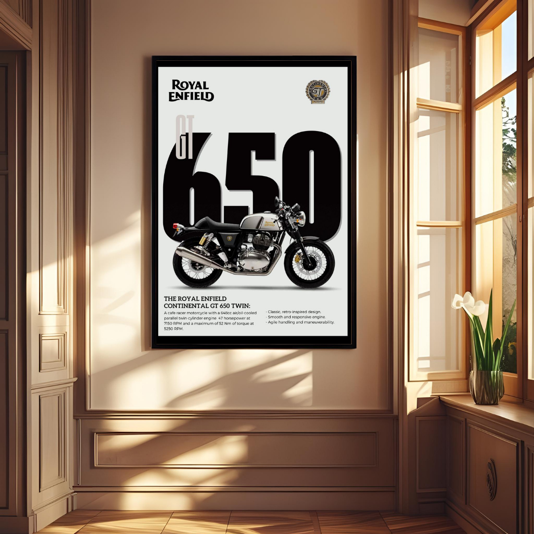 Royal Enfield Continental GT 650 – Framed Wall Art for Motorcycle Enthusiasts
