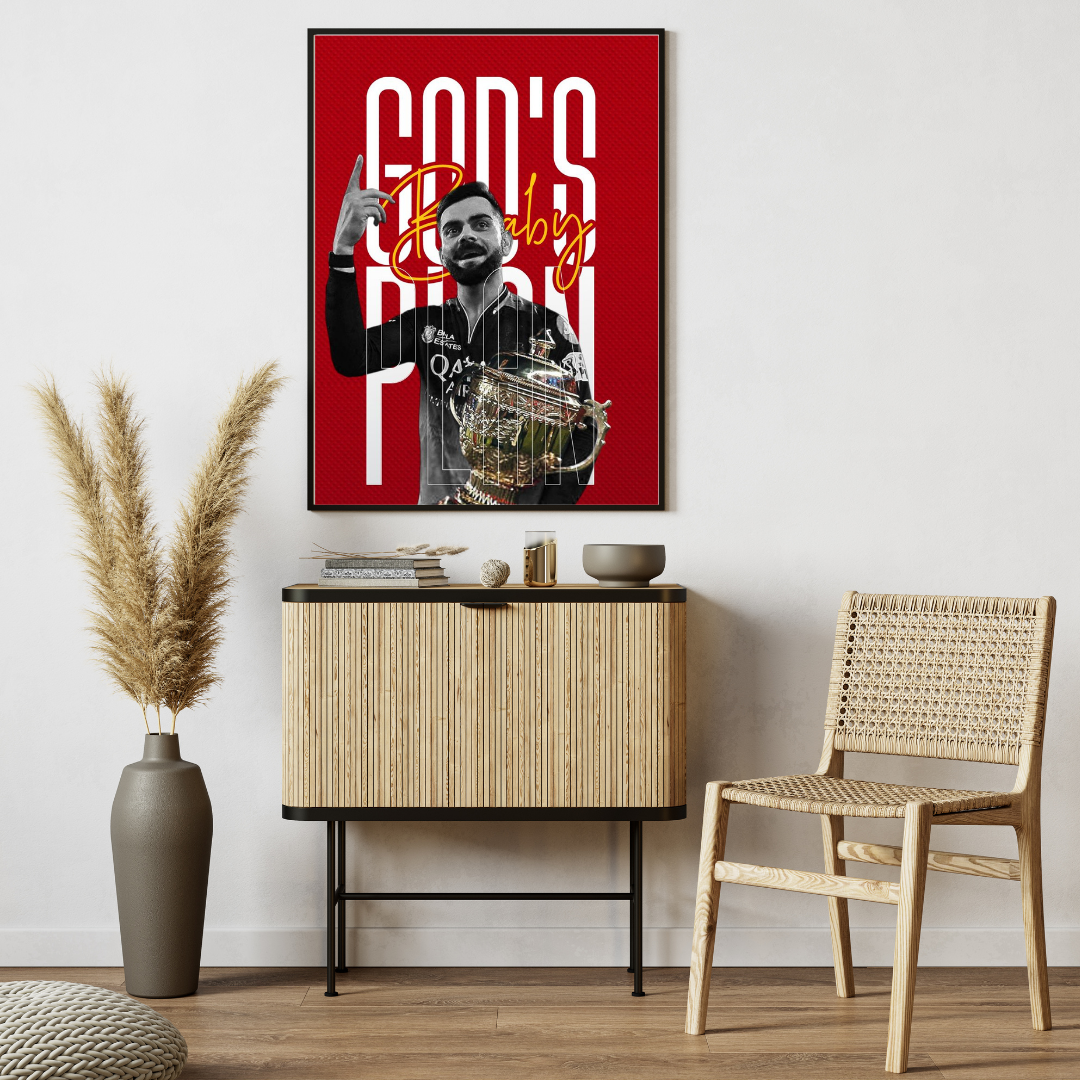 King Kohli, Cricket Legend Poster – Victory & Passion Wall Art 🏆🔥