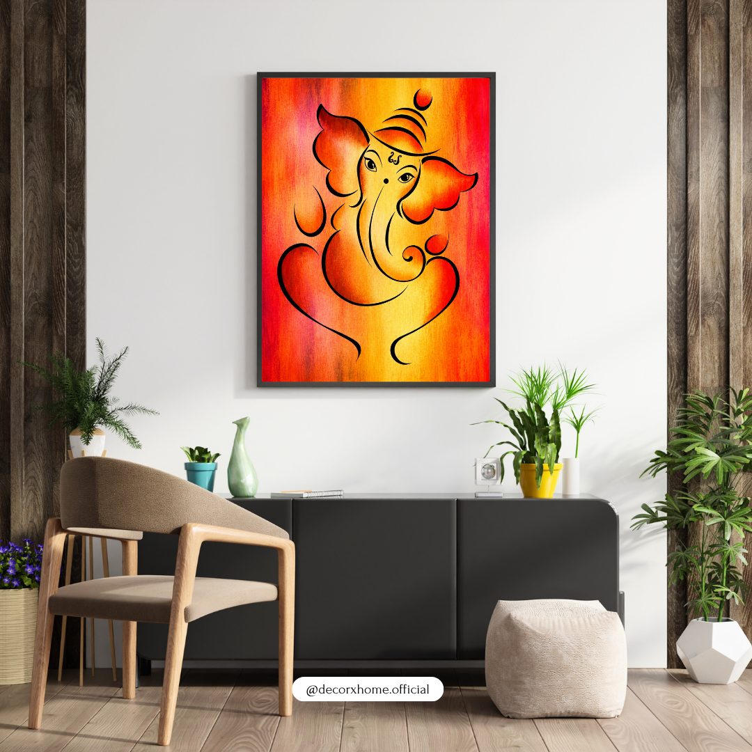 Decorxhome – Minimalist Lord Ganesha Spiritual Wall Art Poster