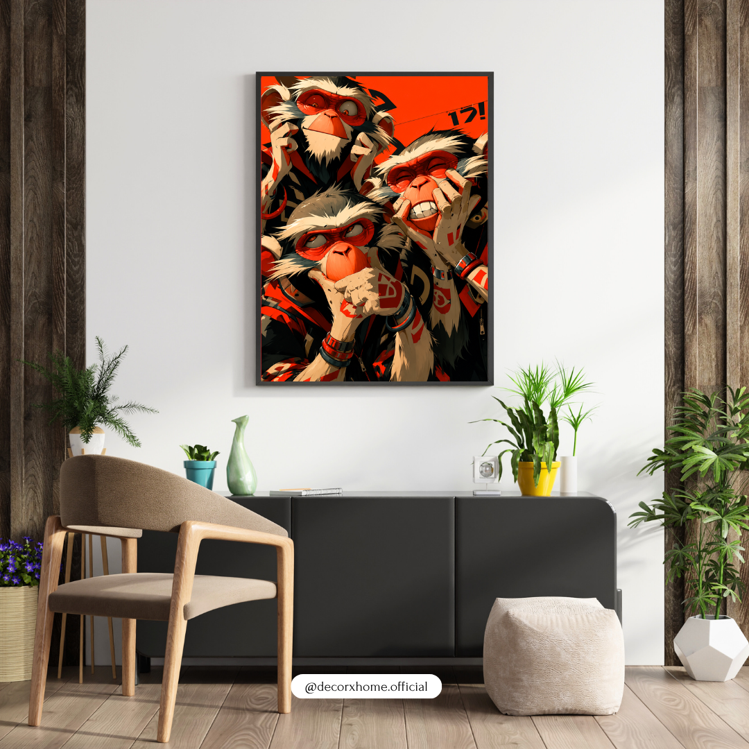 Urban Primate Chaos Poster – Bold Street Art Wall Decor