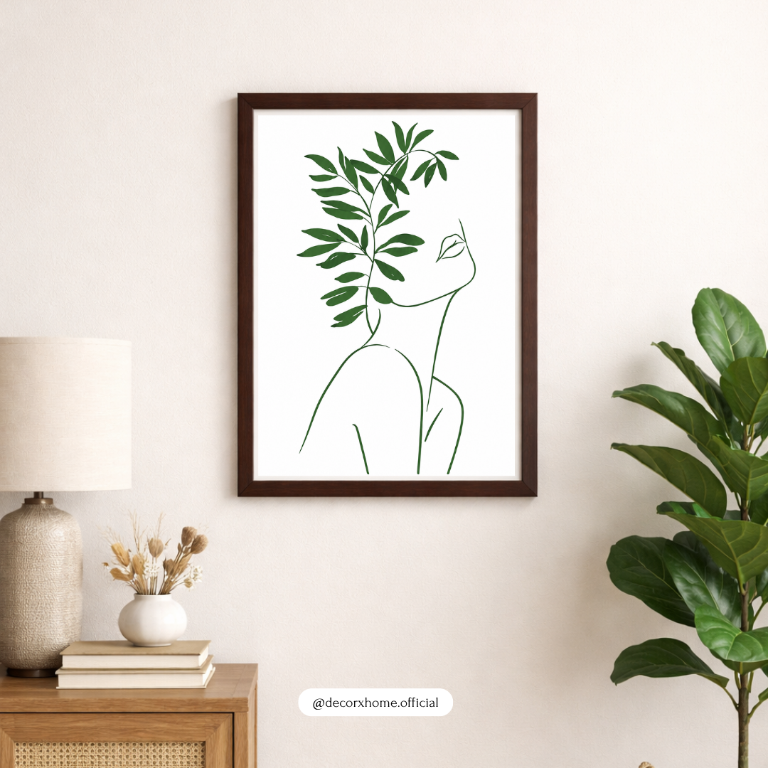 Botanical Silhouette Line Art Poster – Minimalist Nature-Inspired Wall Art