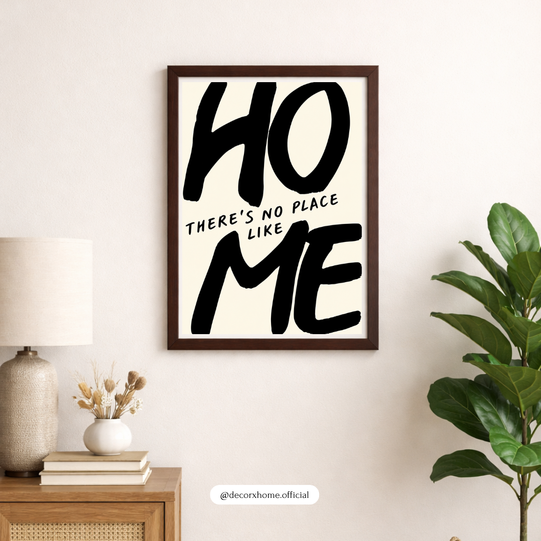 Home Sweet Home Typography Poster | Minimalist Black & White Wall Art | Decorxhome