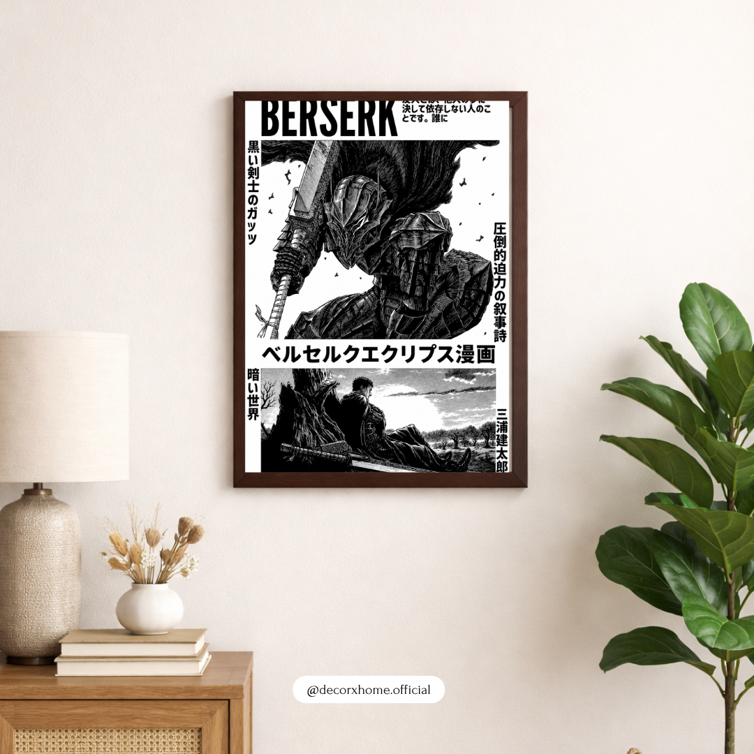 Berserk Black Swordsman Manga Poster | Guts Eclipse Arc Anime Wall Art | Decorxhome