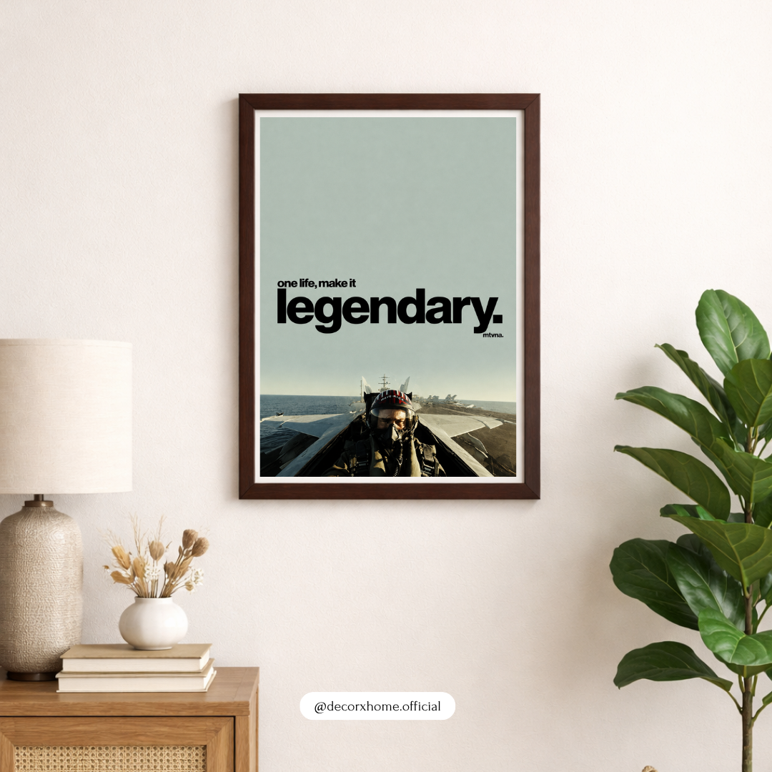 One Life Make It Legendary – Fighter Jet Motivational Poster | Decorexhome