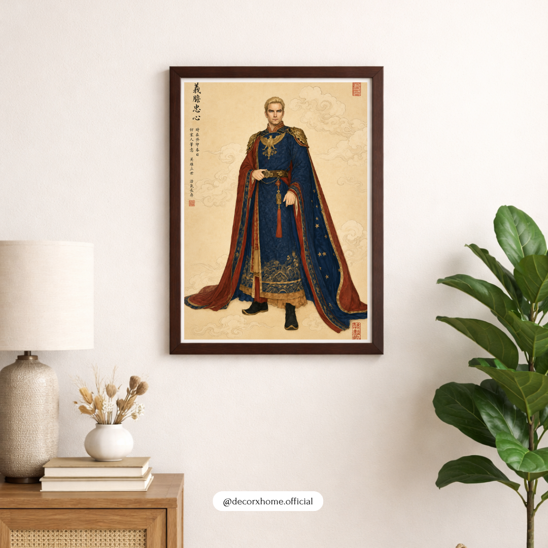 Imperial Sovereign Portrait Poster | Regal Asian-Inspired Noble Wall Art | Decorxhome