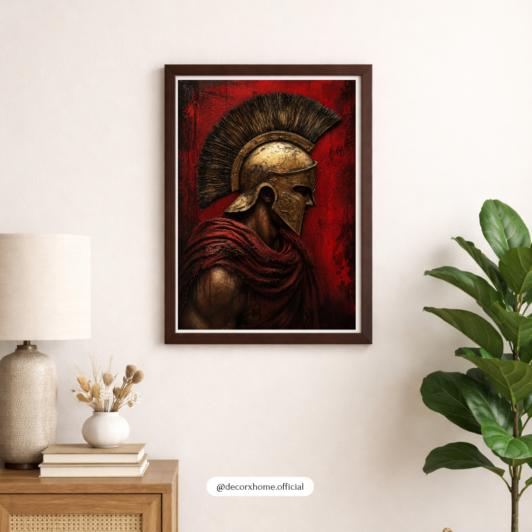 Spartan Warrior Vintage Art Poster – Ancient Greek Gladiator Wall Décor by Decorxhome