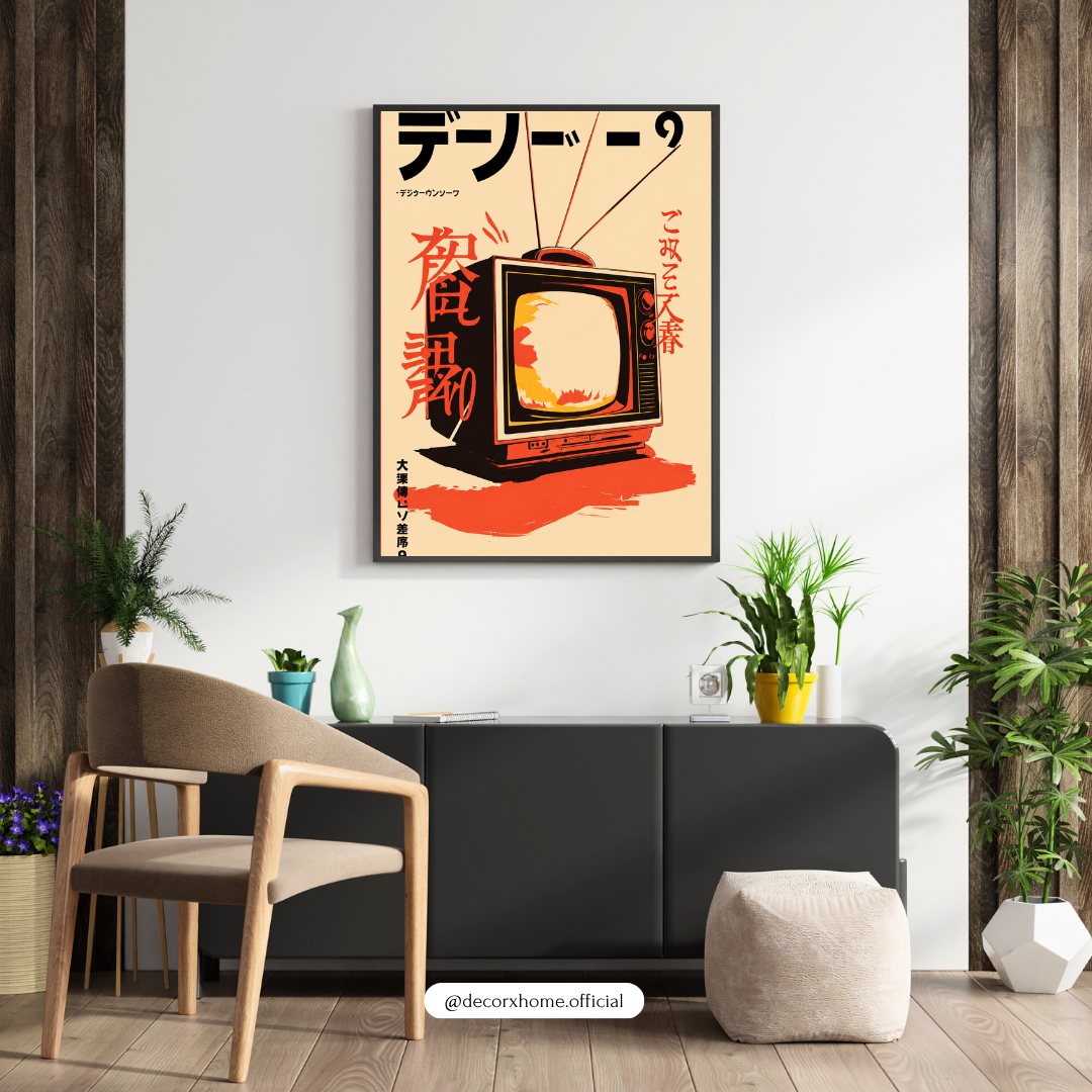 Retro Japanese Television Poster | Vintage Tech & Japanese Pop Art Wall Decor by DecorxHome
