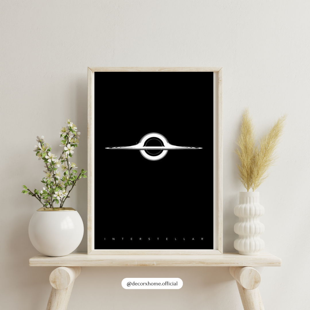 Interstellar Black Hole Minimalist Wall Art Poster β Space & Sci-Fi Movie Inspired Design | Decorxhome