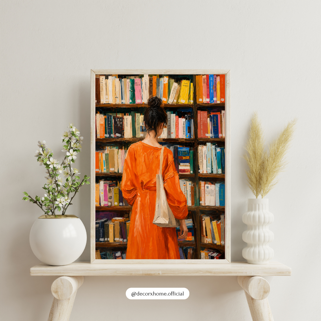 Lost in Books – Cozy Library Aesthetic Wall Art Poster | DecorxHome