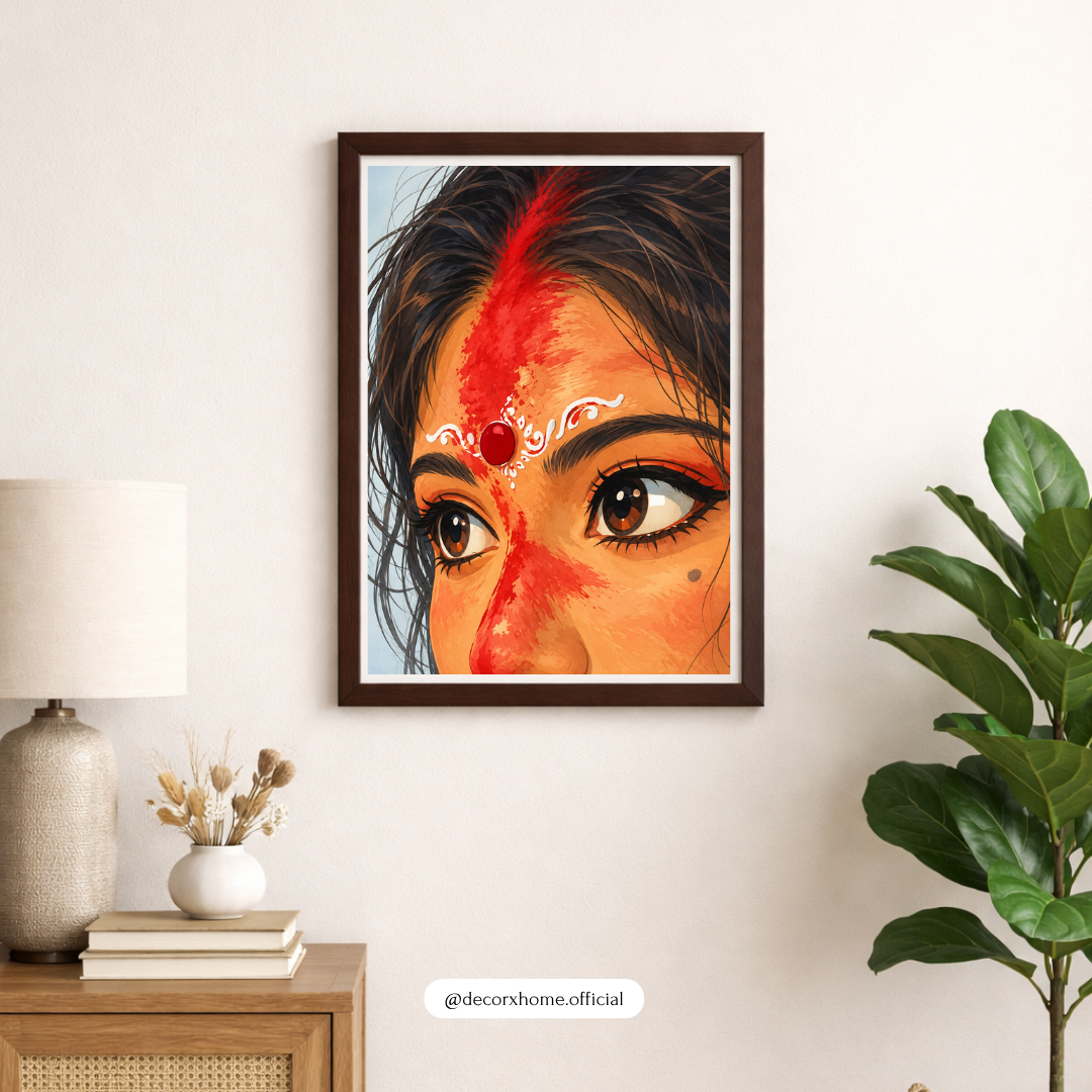 Indian Woman Portrait Wall Art – Traditional Bindi & Cultural Aesthetic Poster | Decorxhome