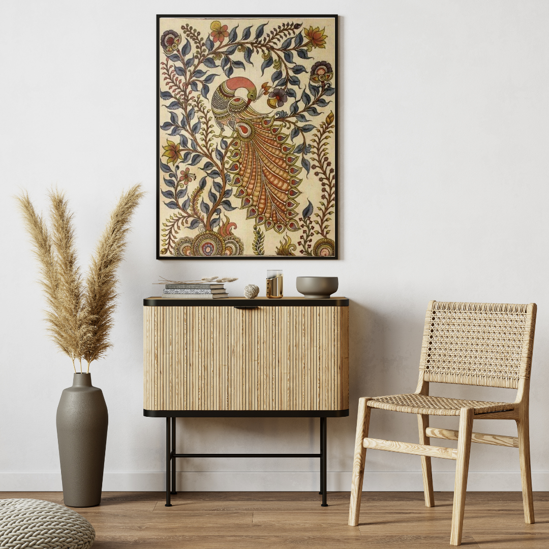 Kalamkari Peacock – Traditional & Cultural Poster 🦚✨