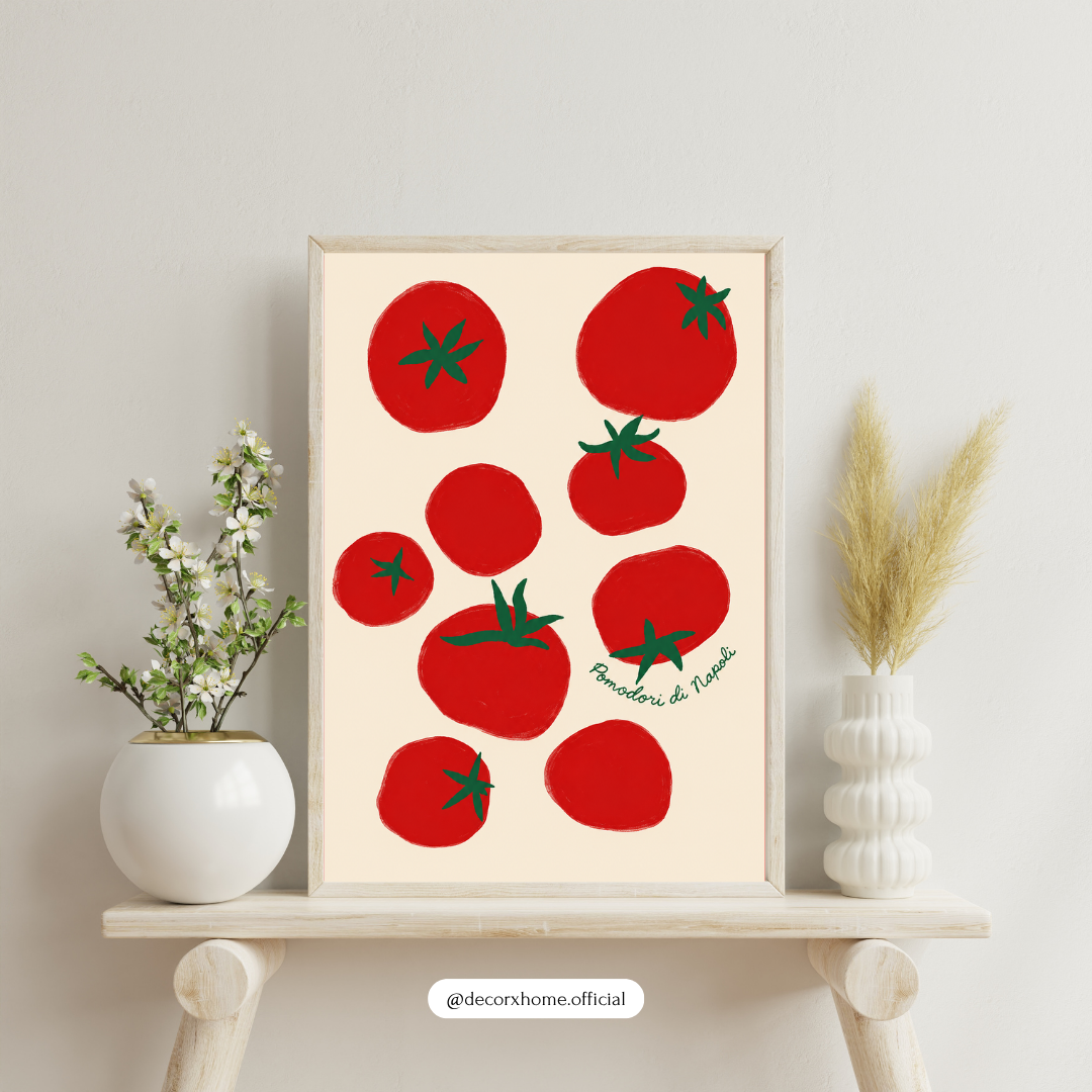 Pomodoro Art Print – Modern Tomato Kitchen Wall Art Poster | DecorxHome