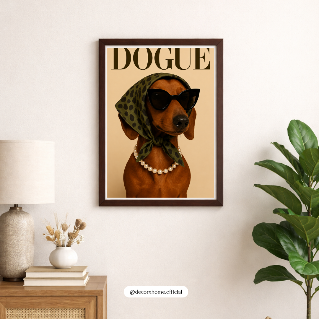 DOGUE™ Fashion Dachshund Poster – Chic Dog Lover Wall Art