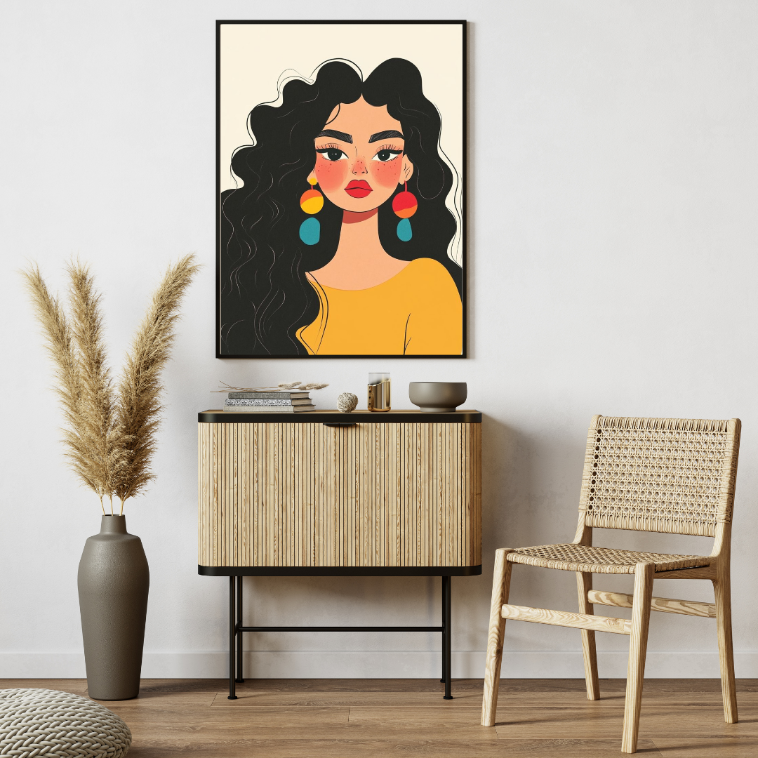 Bold Beauty – Framed Modern Woman Portrait Art Print