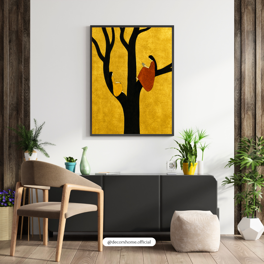 Decorexhome Minimalist Tree of Silence Wall Art Poster | Abstract Nature Illustration Print | Modern Boho Aesthetic Decor