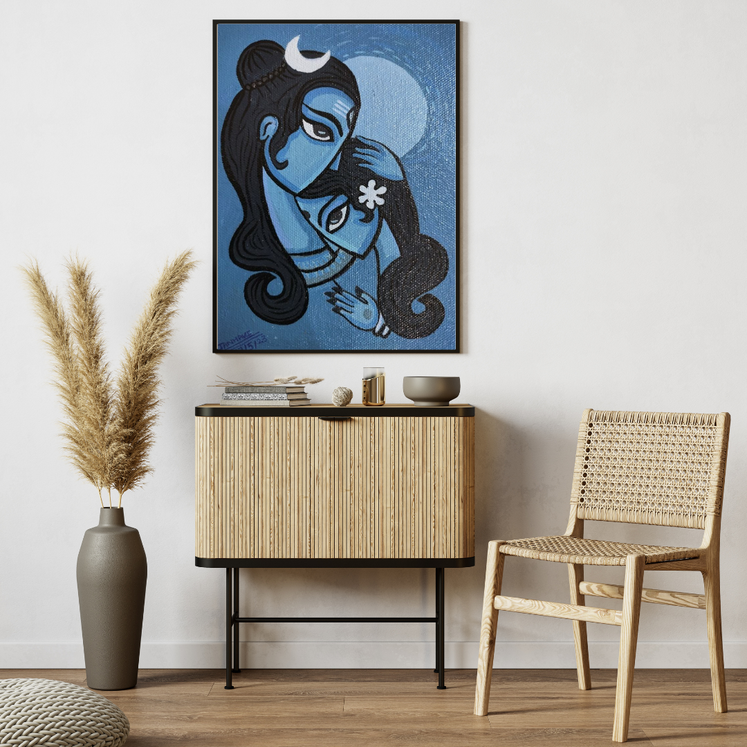 Divine Love β Shiva Parvati Spiritual Wall Poster πβ¨