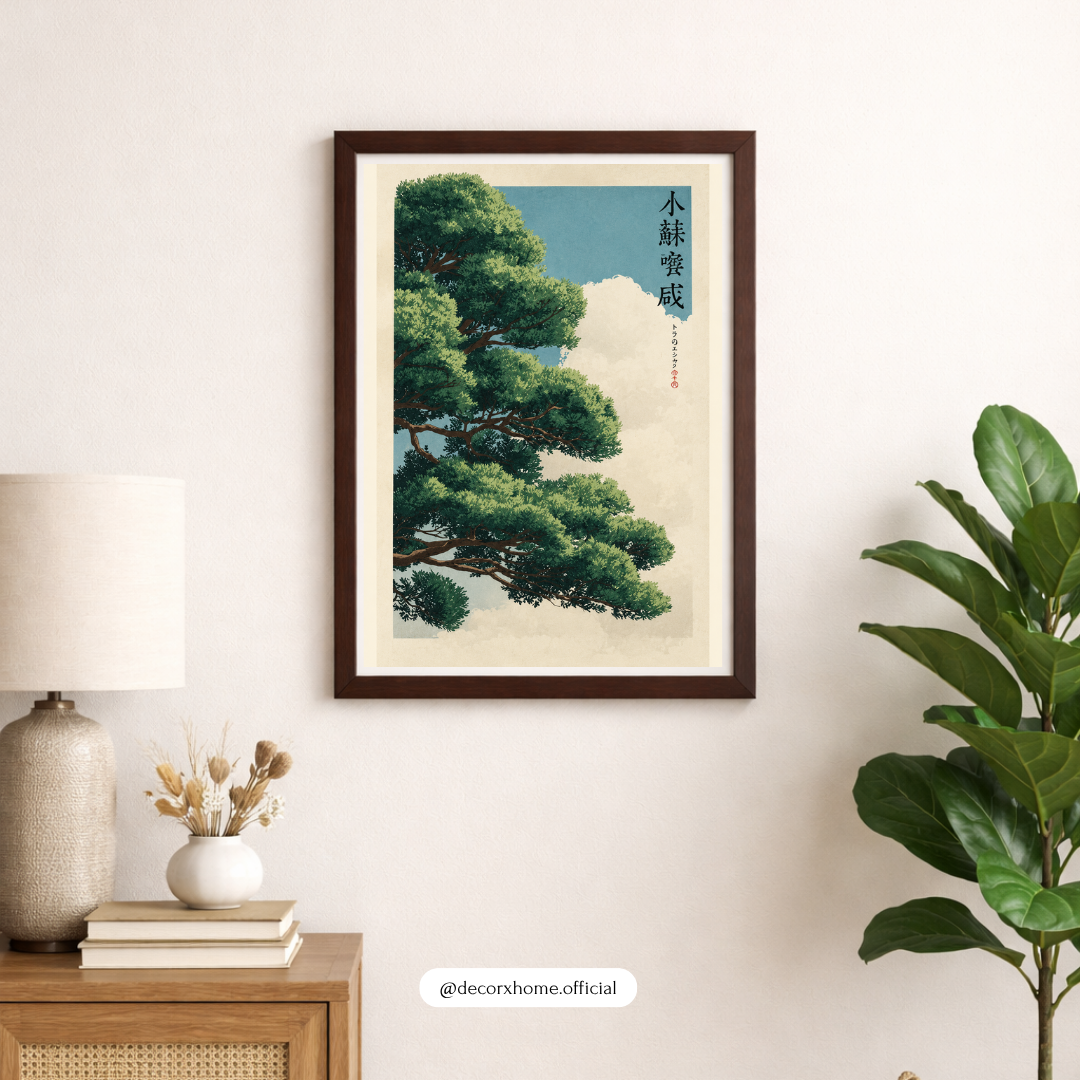 Japanese Pine Tree Wall Art – Japanese Minimalist Nature Poster