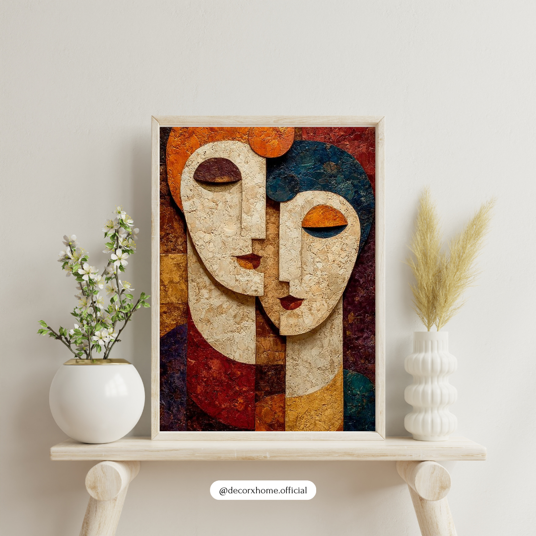 Abstract Couple Portrait Wall Art Poster – Modern Artistic Home Décor by Decorxhome