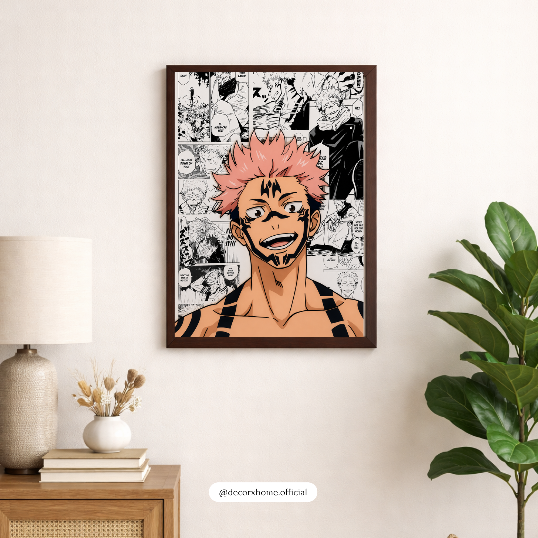 Ryomen Sukuna Manga Poster | Jujutsu Kaisen Anime Wall Art Print | Decorxhome