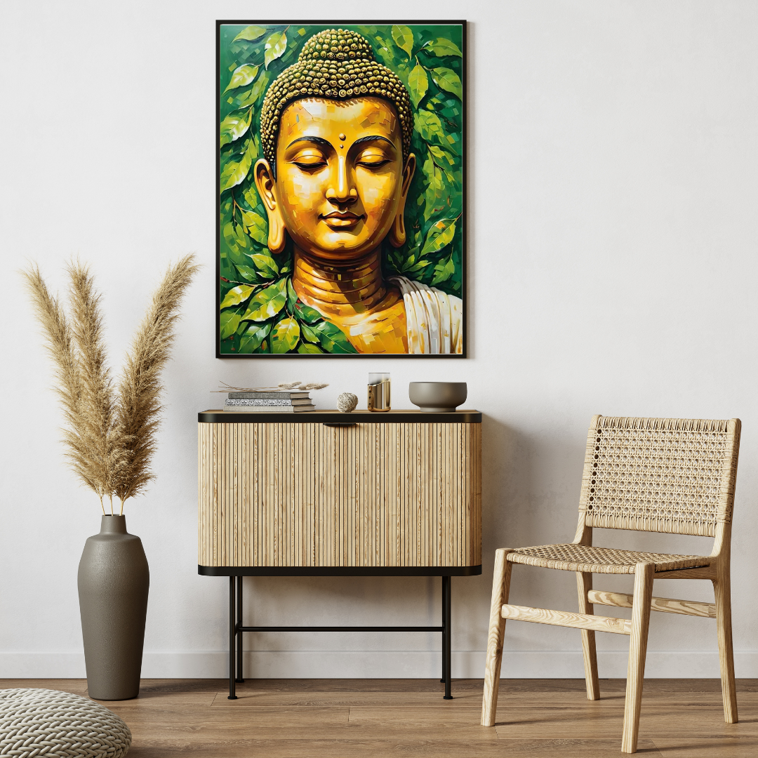 Golden Buddha Spiritual Wall Poster β Peace & Enlightenment ποΈβ¨