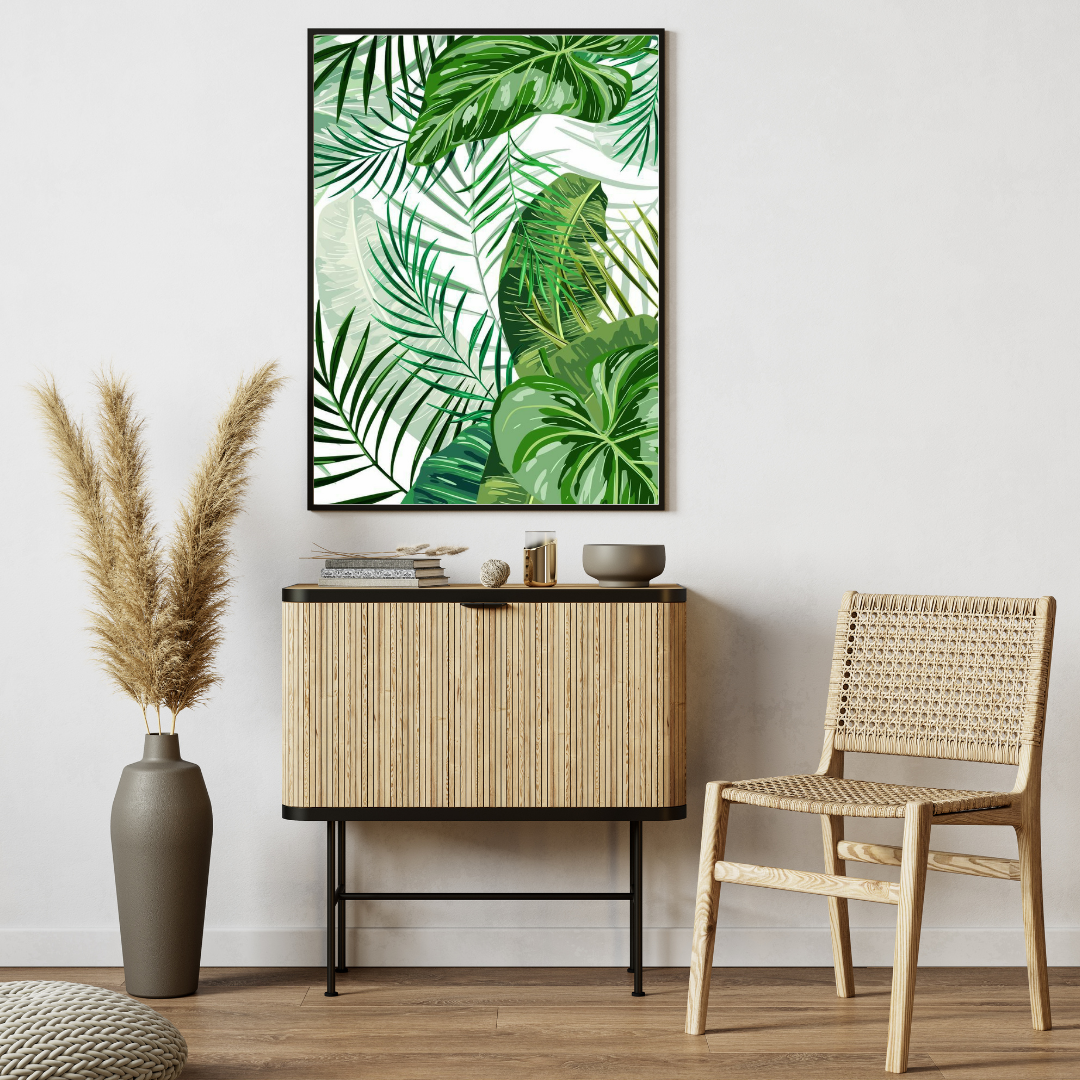 Tropical Green Harmony – Nature Inspired Poster 🌿