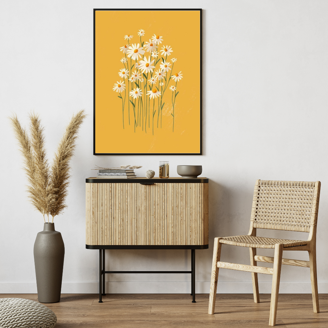 Golden Bloom – Daisy Nature Inspired Poster 🌼