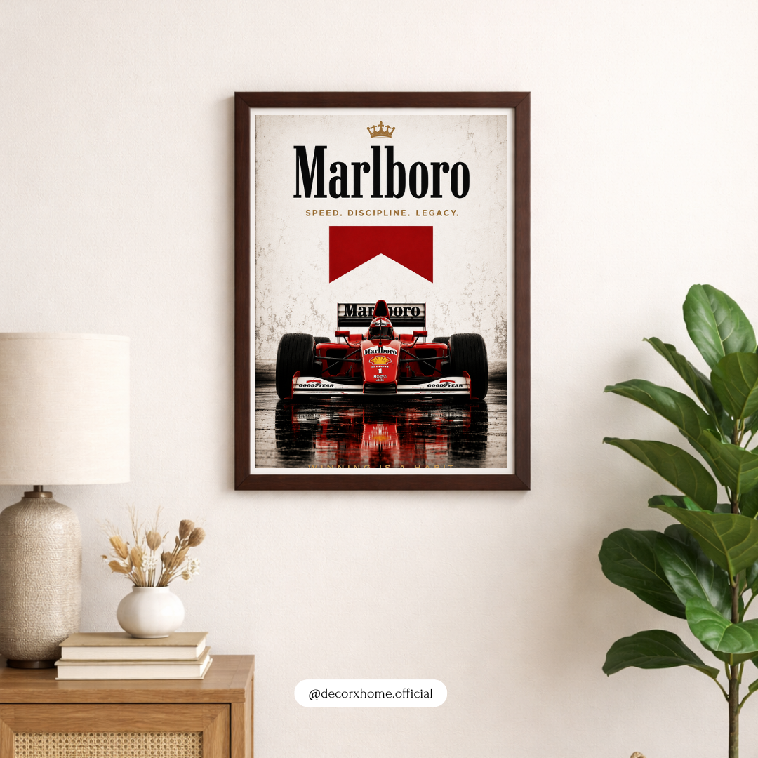 Marlboro Racing Car Poster | Speed, Discipline & Legacy Motorsport Wall Art | Decorexhome