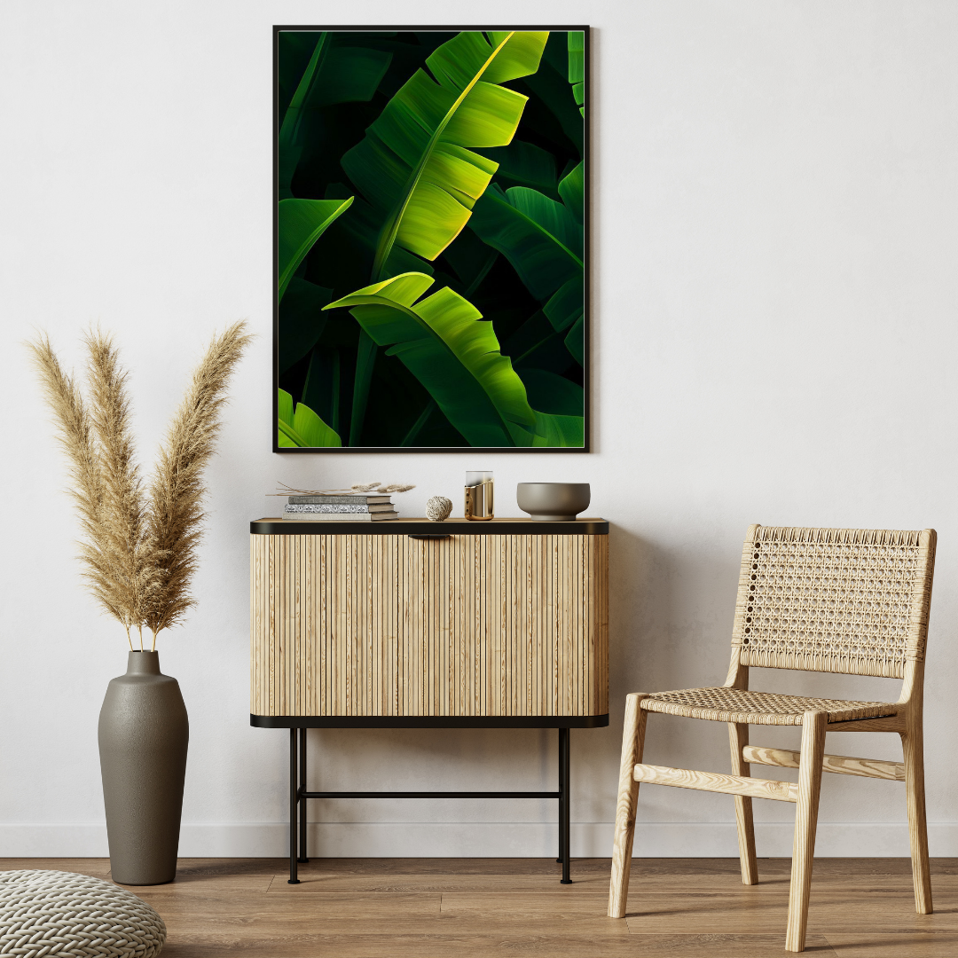 Tropical Green Harmony โ Banana Leaf Poster ๐ฟ