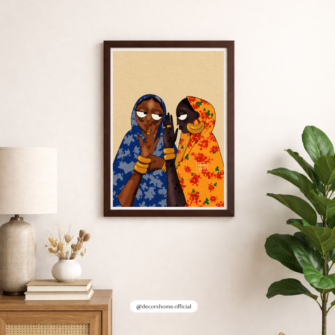 African Women Friendship Wall Art Poster – Colorful Cultural Illustration | Decorxhome